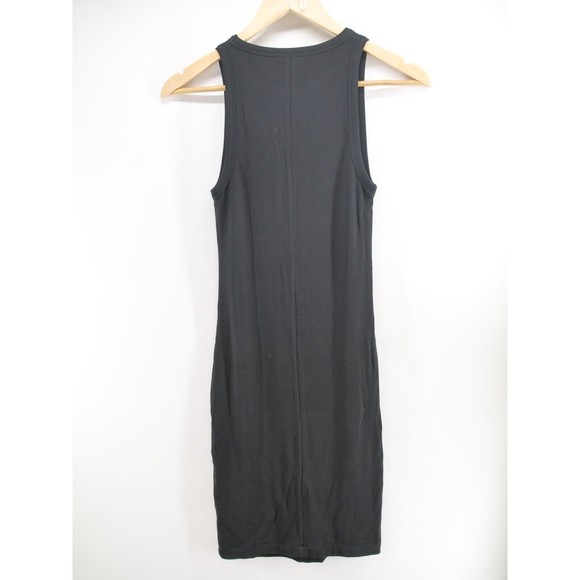 Quince Tencel Rib Knit Sleeveless Black Mini Dress Women's Size S - Picture 5 of 9
